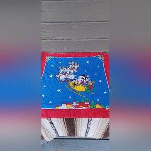Walt Disney Mickey Mouse as Santa sleigh reindeer Scarf Bandana napkin Vintage